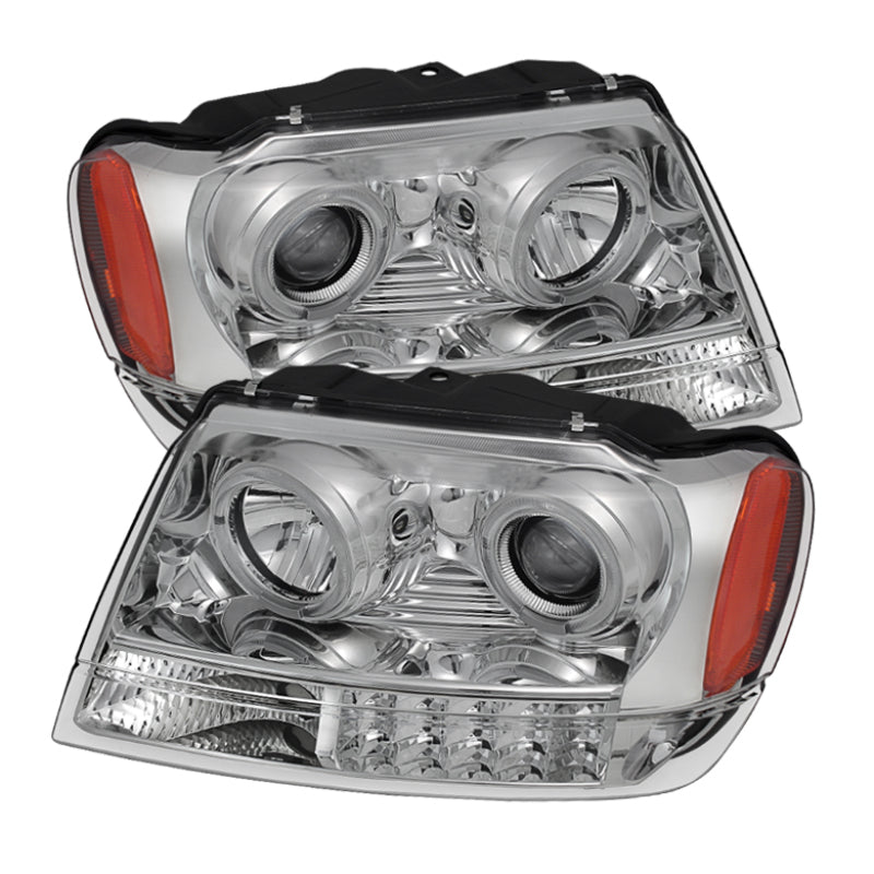 SPYDER Xtune Jeep Grand Cherokee 99-04 Projector Headlights LED Halo Chrome PRO-JH-JGC99-LED-C 5077035