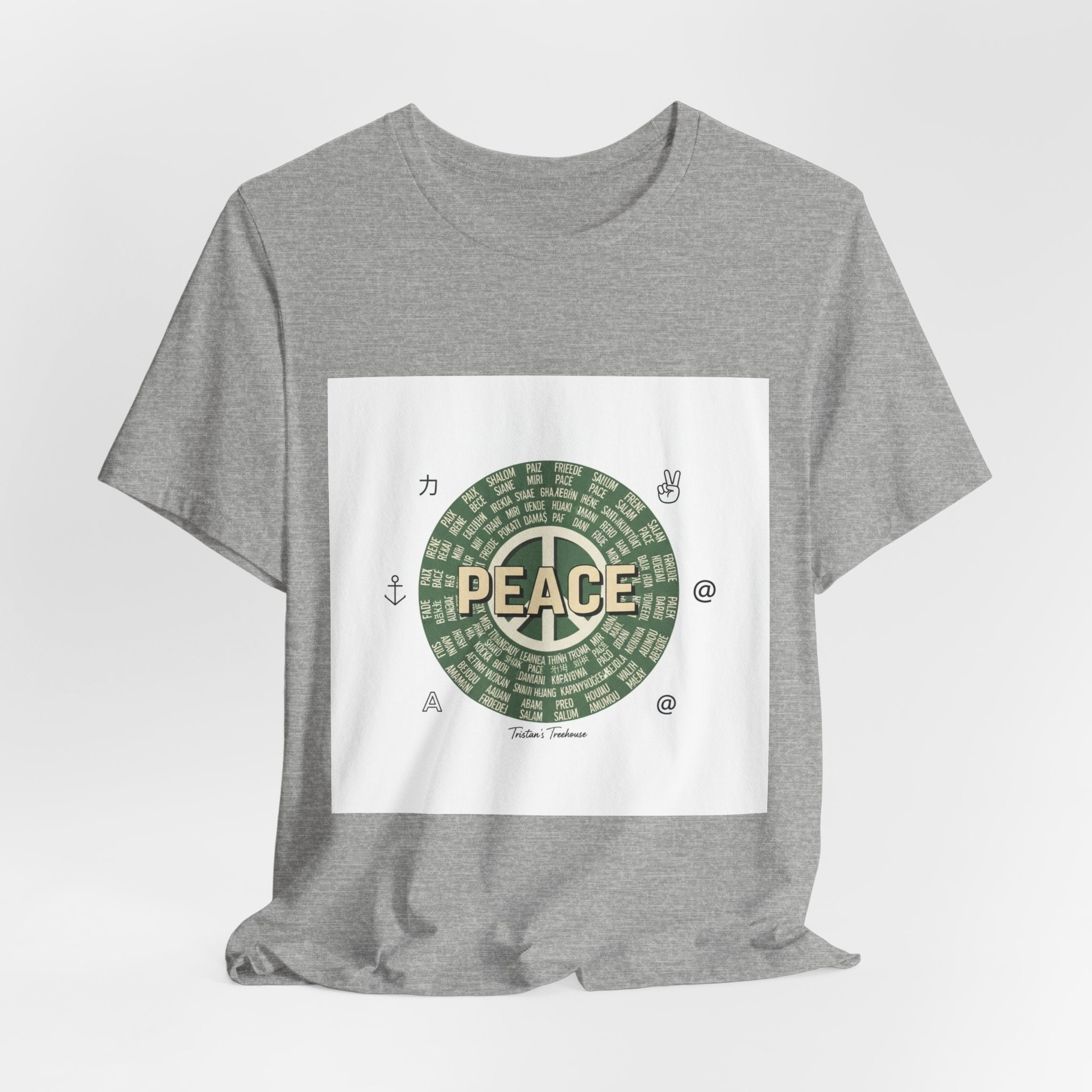 Handwritten Peace Doodle Tee | sketch aesthetic, handwritten message apparel