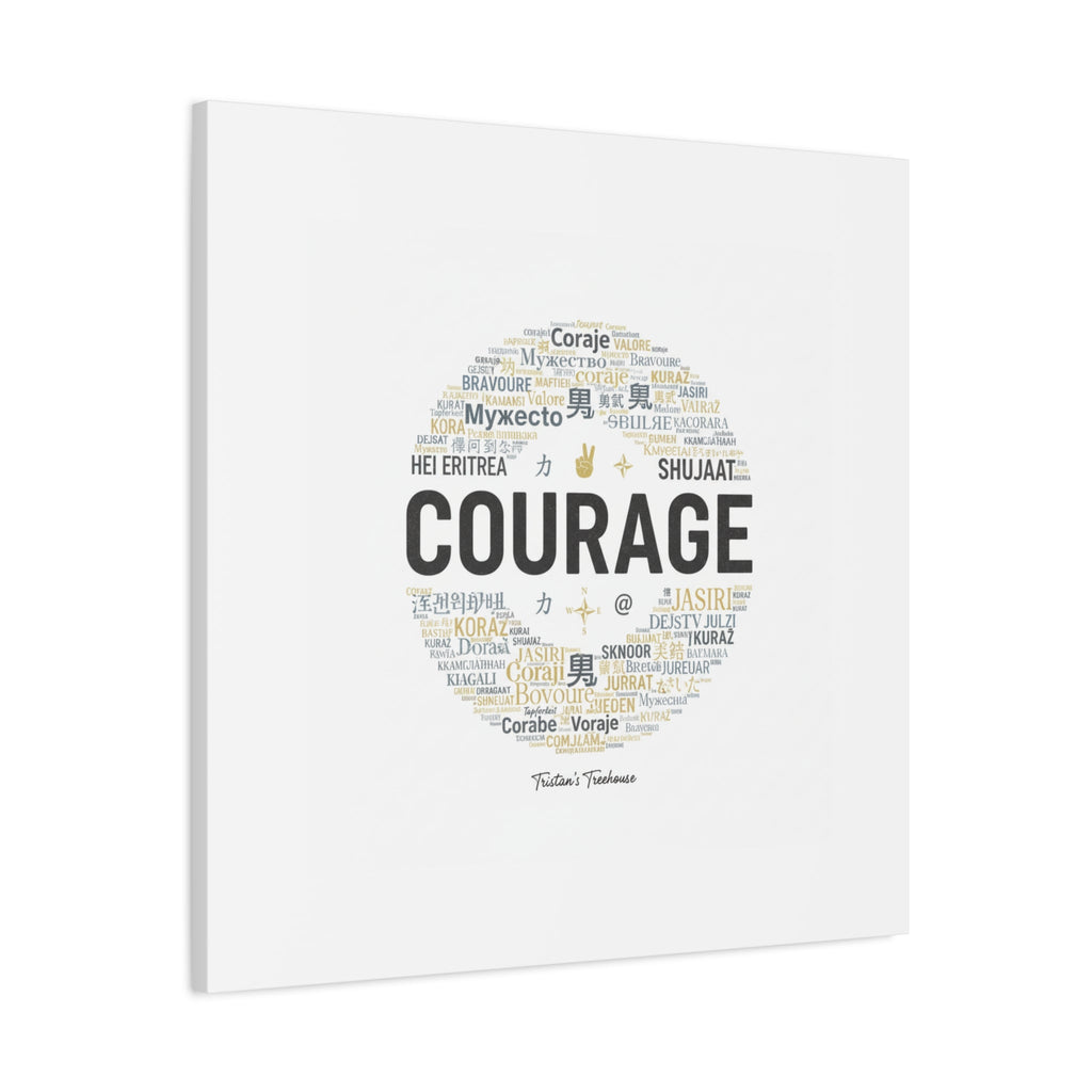 Courage Word Cloud Canvas | Fresh-Start Minimalism art print