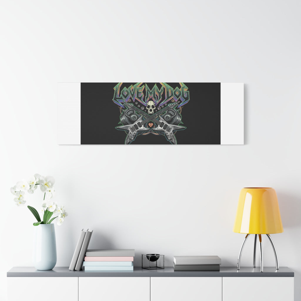 Love My Dog metal font Canvas | gothic wellness quote, edgy self-care merch