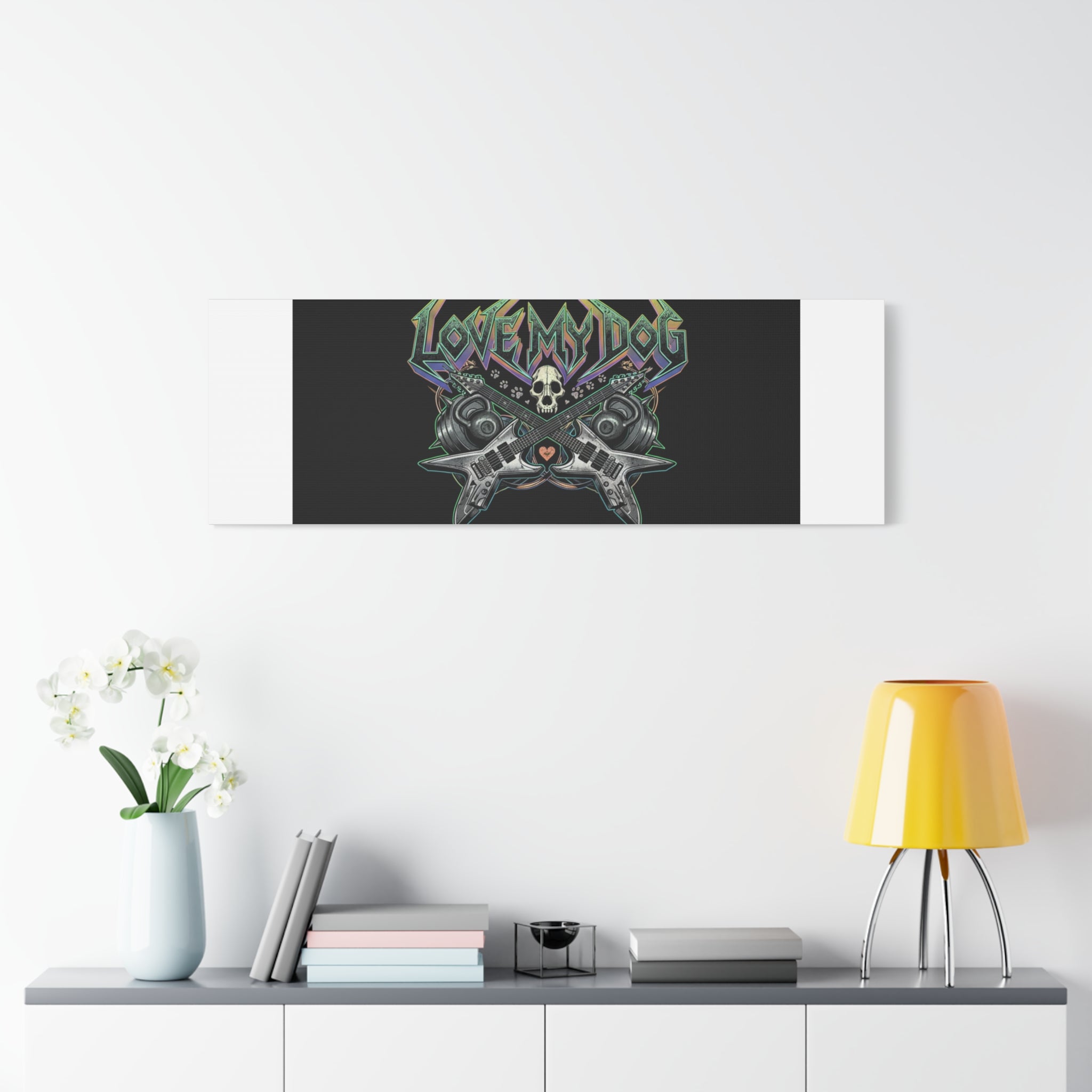 Love My Dog metal font Canvas | gothic wellness quote, edgy self-care merch