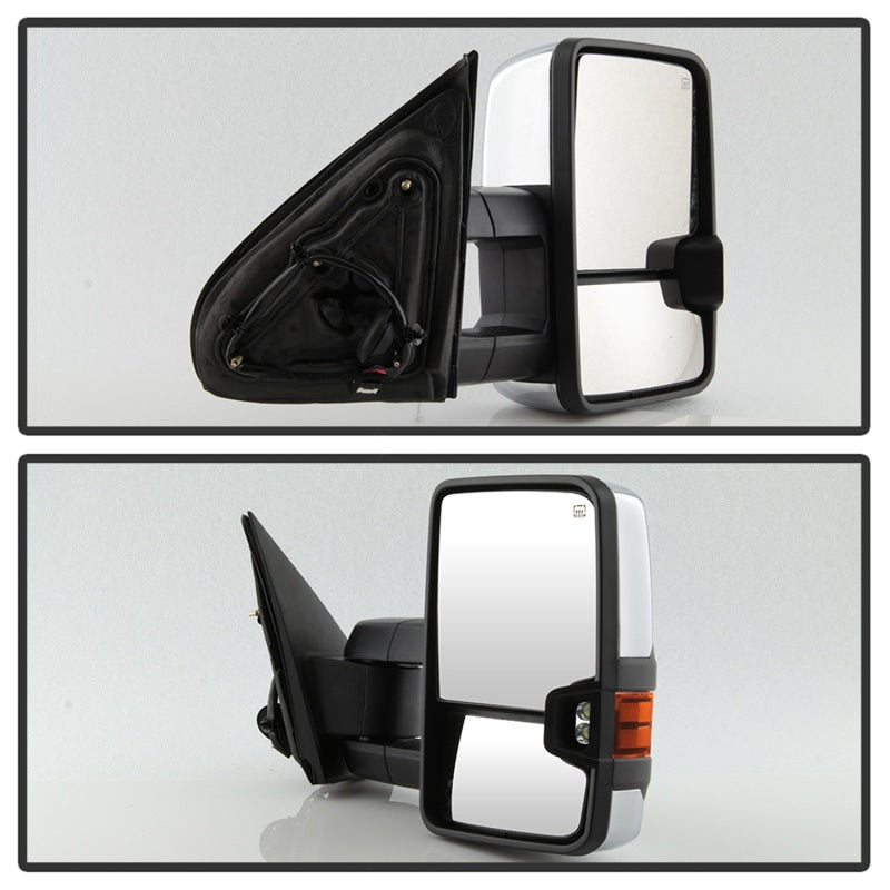 SPYDER xTune Chevy Silverado 14-16 Heated Amber LED Signal Mirror Chrome MIR-CSIL14S-G3C-PWH-AM-SET 9936777