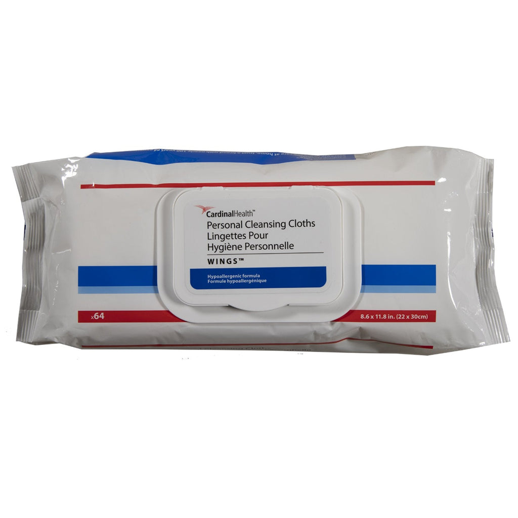 Cardinal Health™ Wings™ Personal Cleansing Cloths, Soft Pack, 64 ct. 5299S