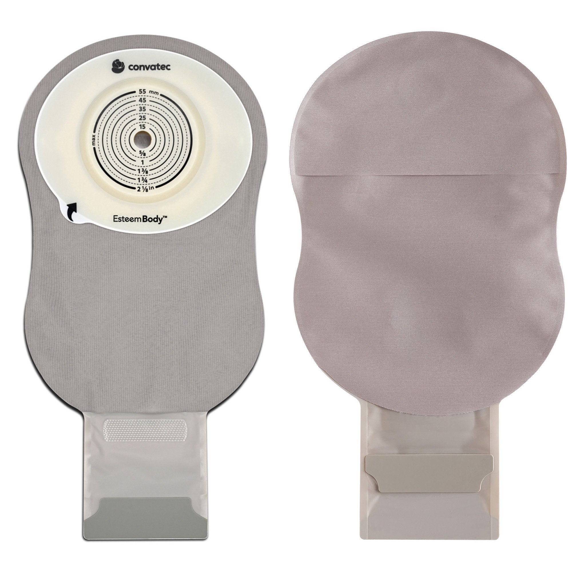 Ostomy Pouch Esteem Body™ One-Piece System 11 Inch Length Convex, Trim To Fit 10 to 35 mm Stoma Drainable 423644
