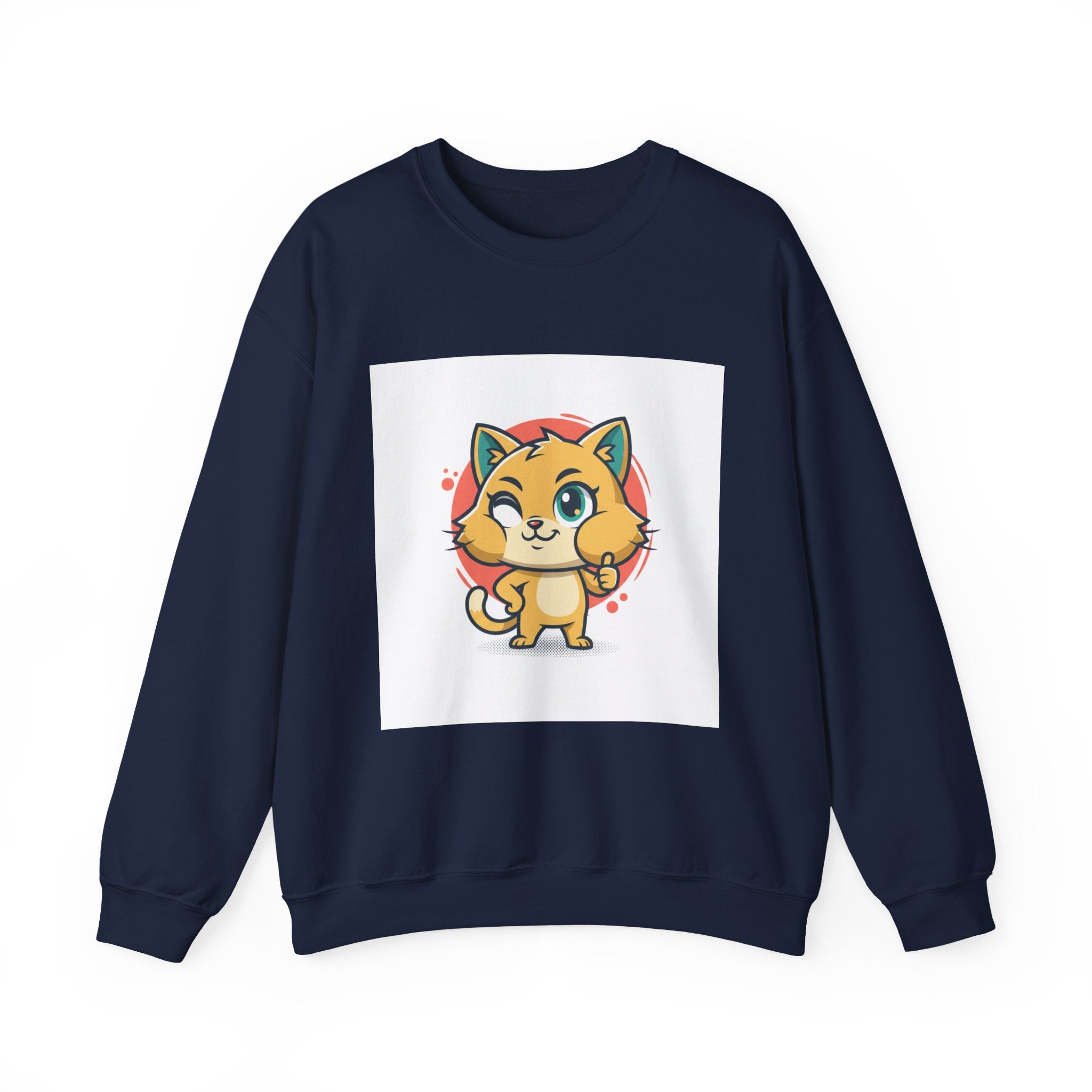 Cute Cheeky Kitty Illustration Sweatshirt | Rodent-Core Cute-Meets-Subversive