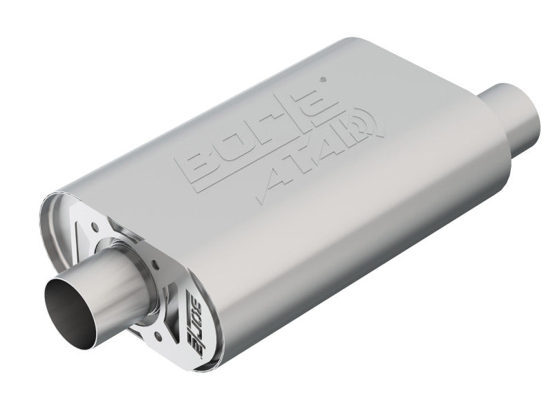 Borla CrateMuffler SBC Hot 350/383 2.5 inch Offset/Center 14in x 4.35in x 9in Oval Atak Muffler 400820