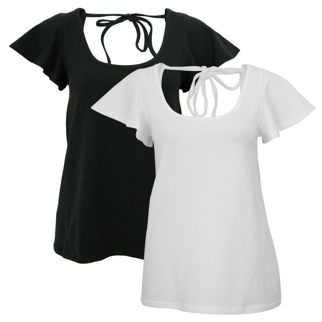 GreaterGood Organic Cotton Flutter Sleeve Scoop Neck Tee