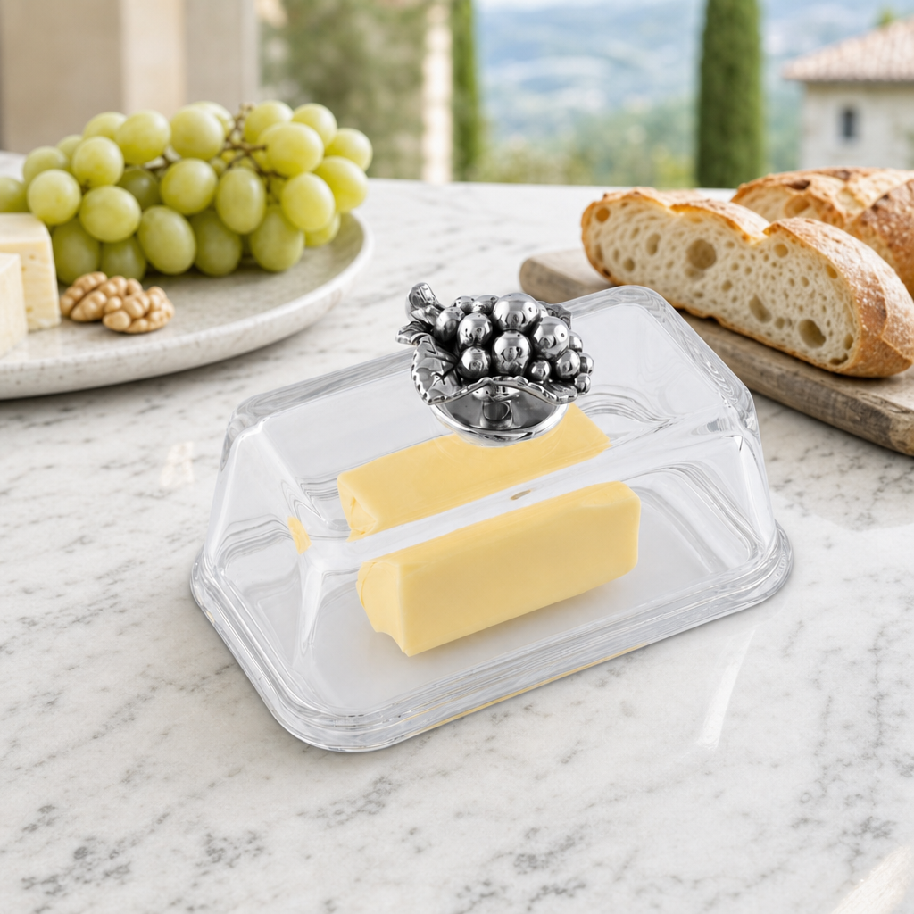 Glass Butter Dish - Grape