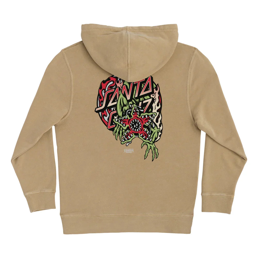 Santa Cruz x Stranger Things Demogorgon Dot Youth Hoodie - Pigment Sandstone