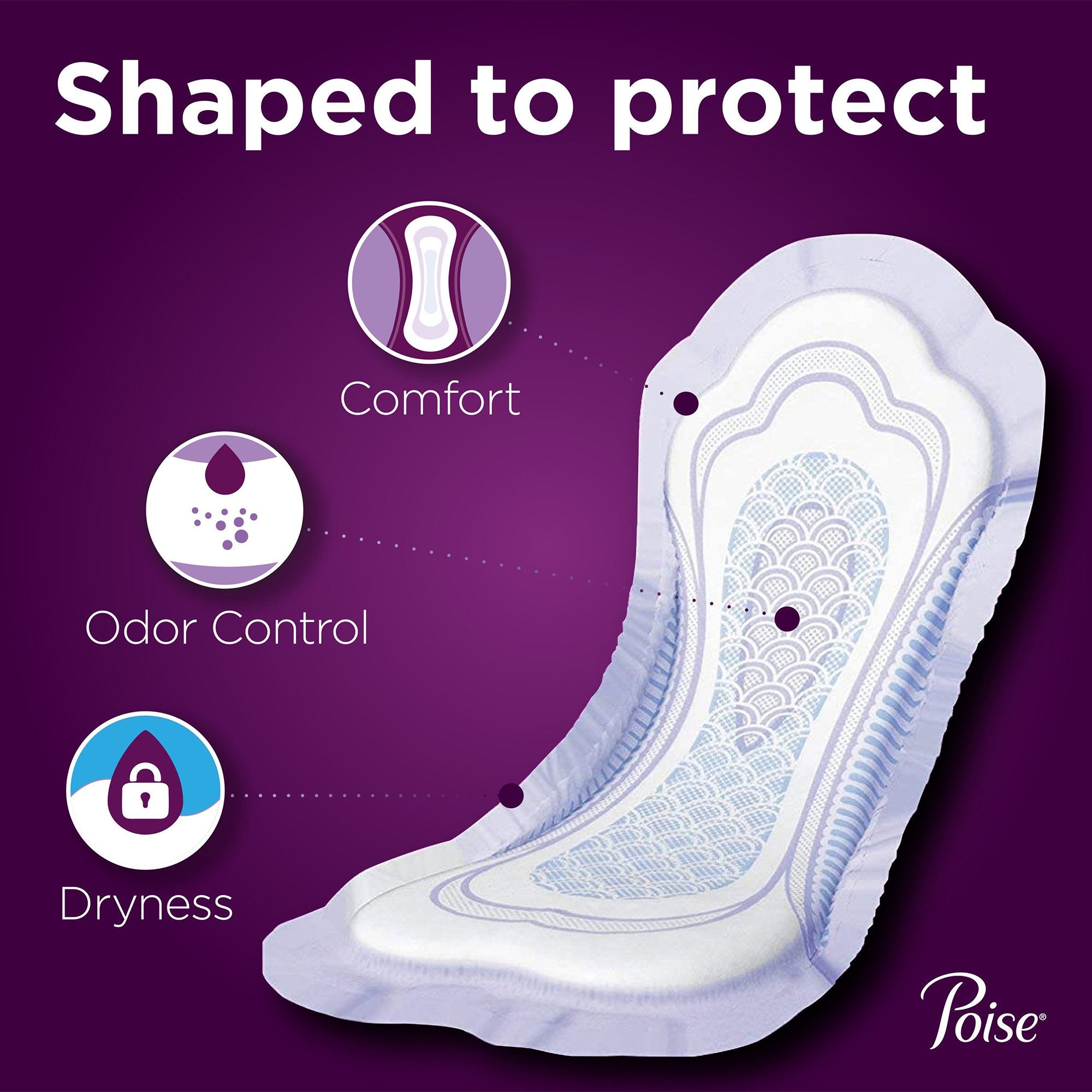Poise® Maximum Absorbency Bladder Control Pad, Regular Length 47199