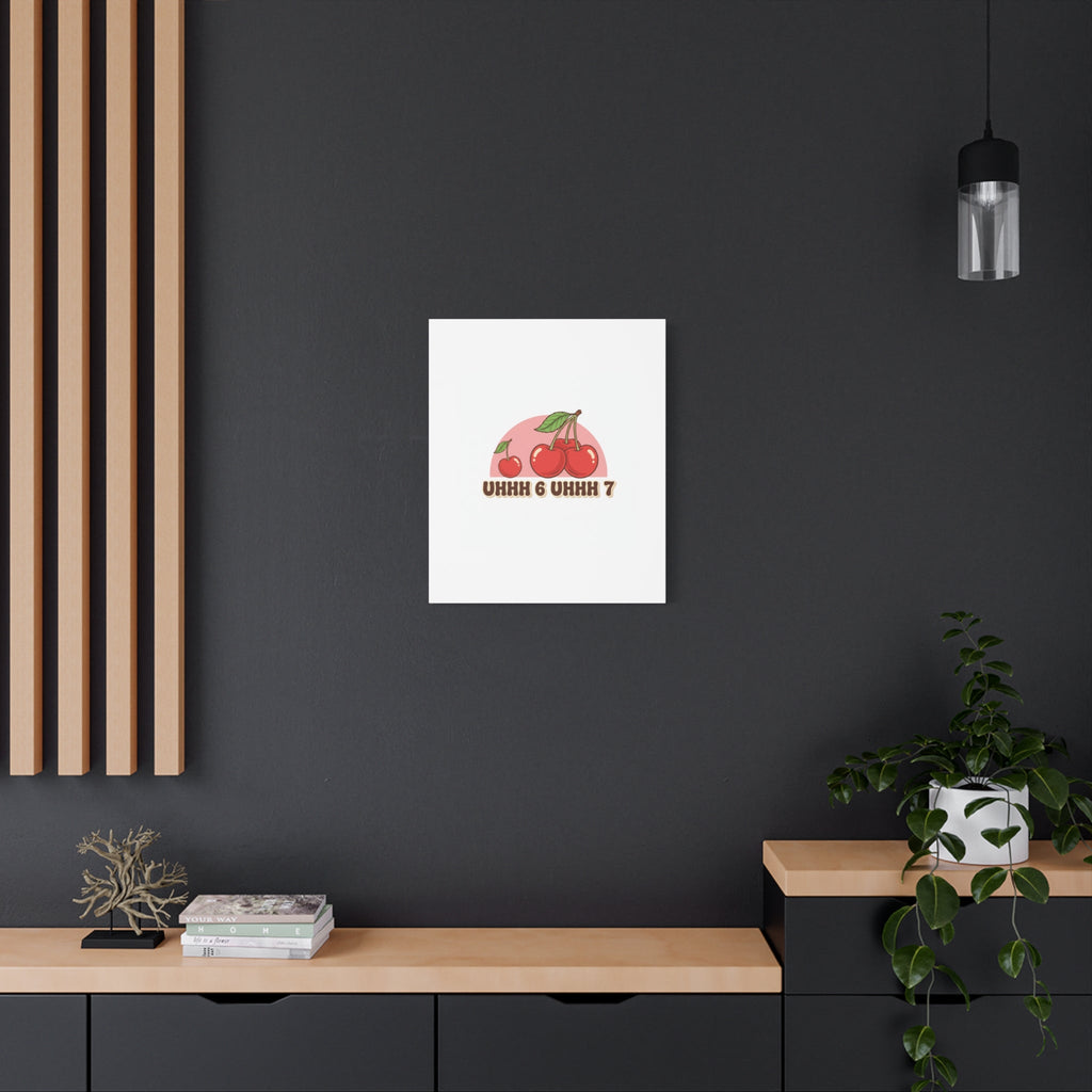 Six Severn Cherry Retro Graphic Canvas | kawaii fruit print, vintage cherry design