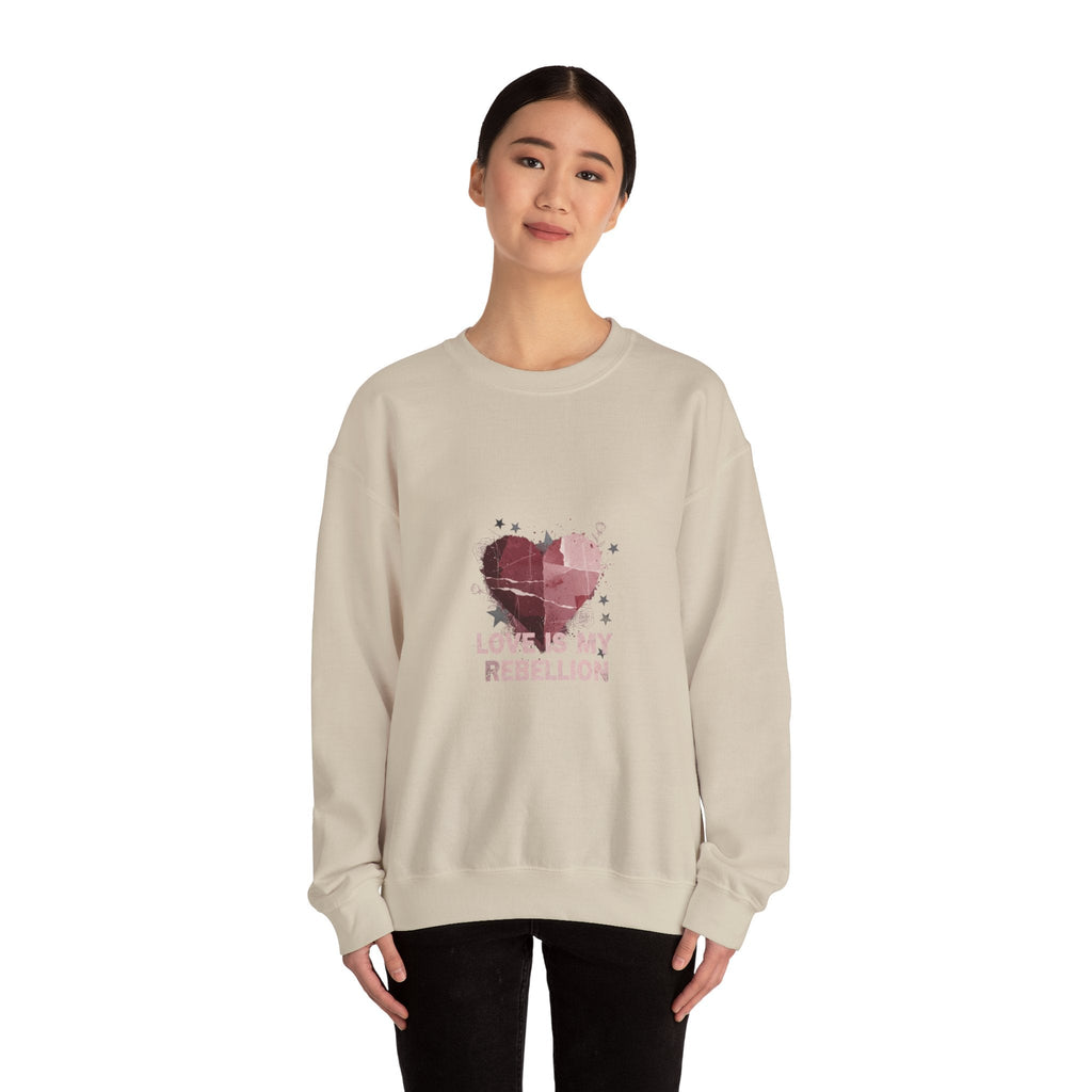 Love Is My Rebellion Sweatshirt | soft grunge heart, distressed punk heart design