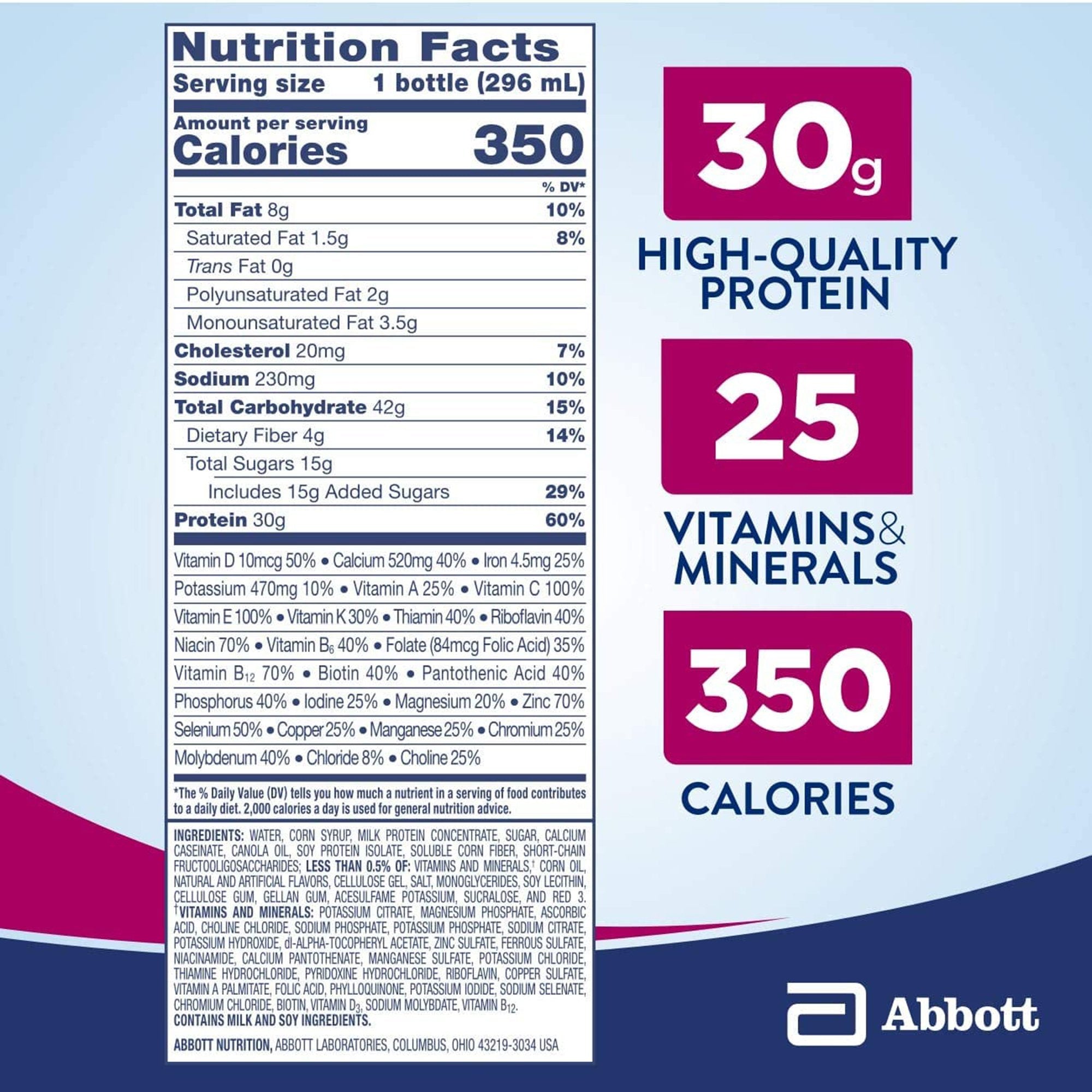Ensure Complete® Nutrition Shake, Strawberry, 10-ounce bottle 68059