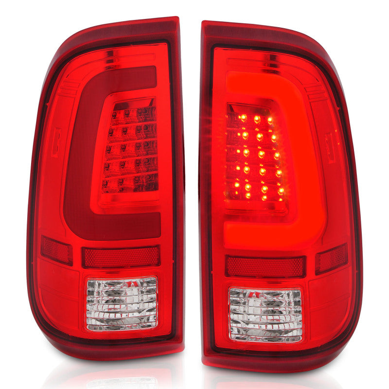 ANZO 2008-2016 Ford F-250 LED Taillights Chrome Housing Red/Clear Lens (Pair) 311358