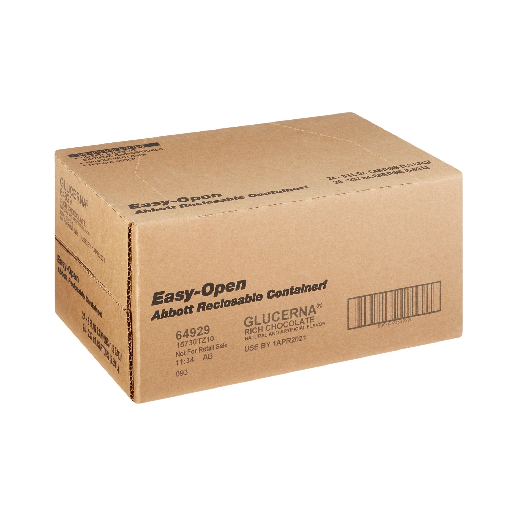 Glucerna® Chocolate Therapeutic Nutrition Shake, 8-ounce carton 64929