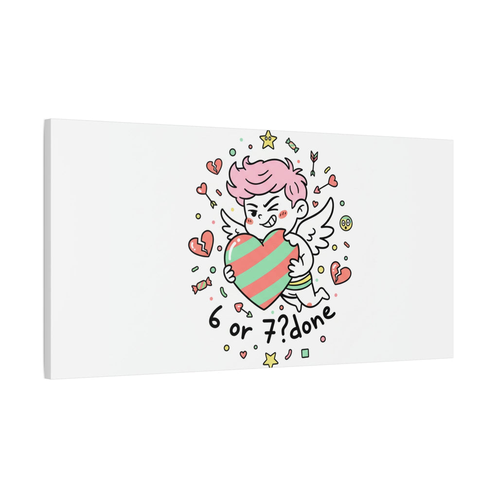Weird Cupid heart illustration Canvas | Weird Valentine, quirky chaotic love