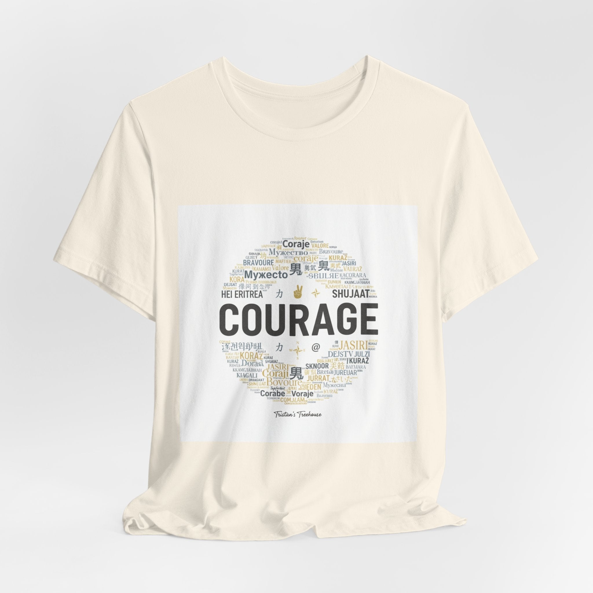 Courage Minimal Wordcloud Tee | Fresh-Start Minimalism, New Page Apparel