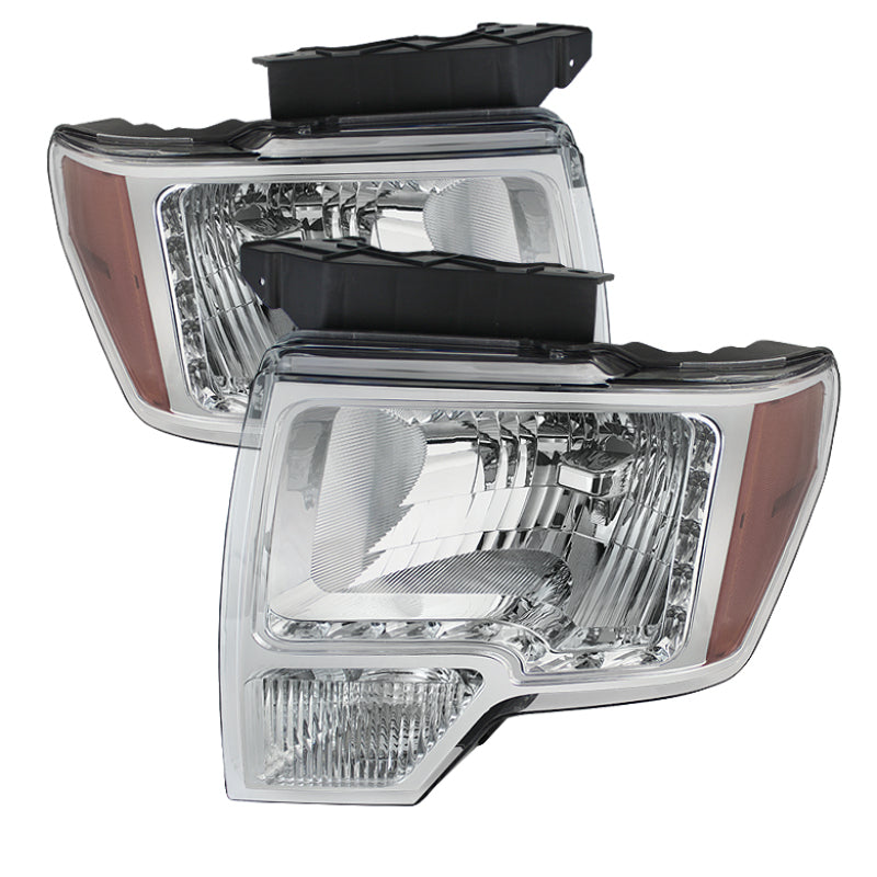 SPYDER Xtune Ford F150 09-14 Amber Crystal LED Headlights Chrome HD-JH-FF15009-LED-AM-C 5075505