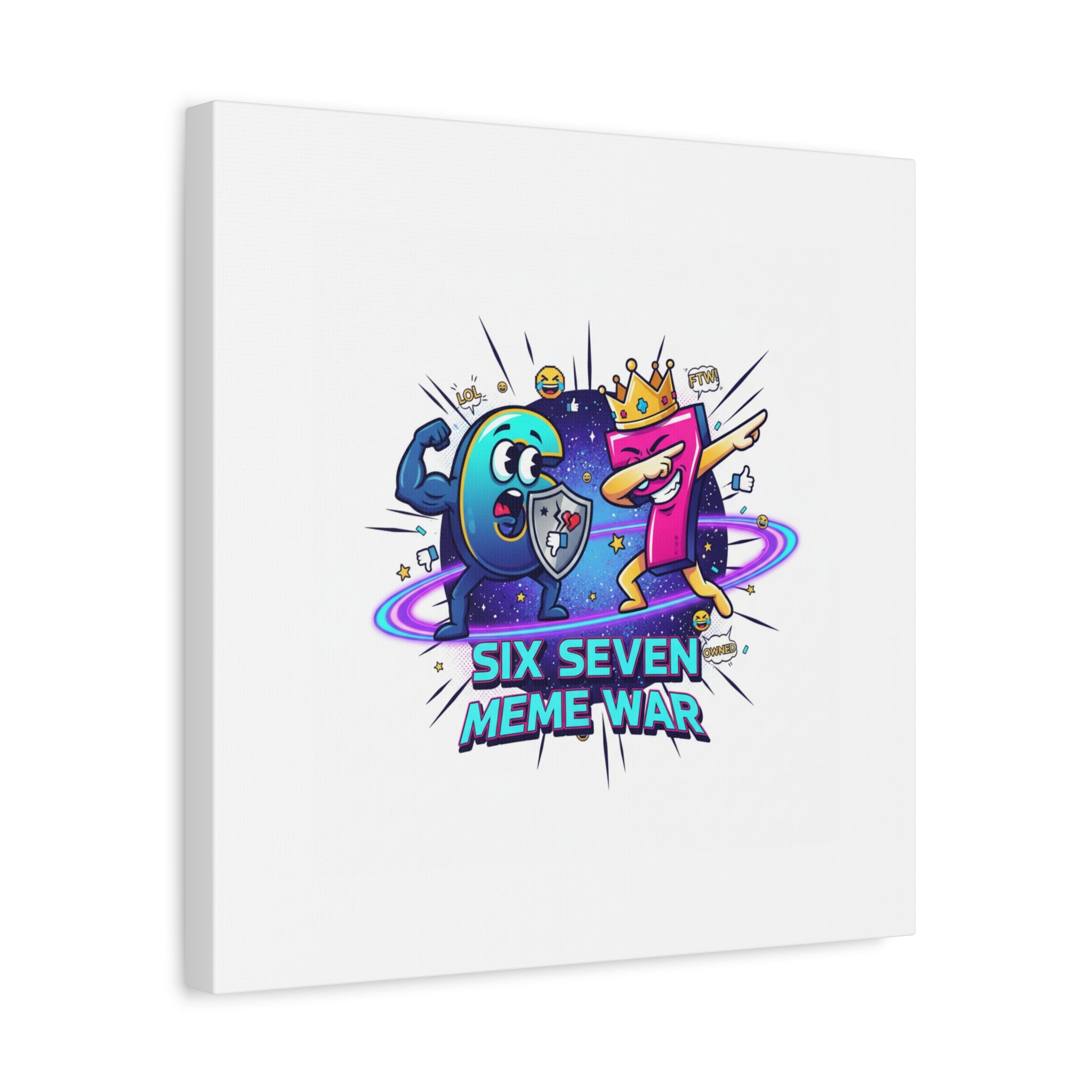 Six Seven Meme War Canvas | Legendary Internet Battle Art, Viral Culture Wall Decor