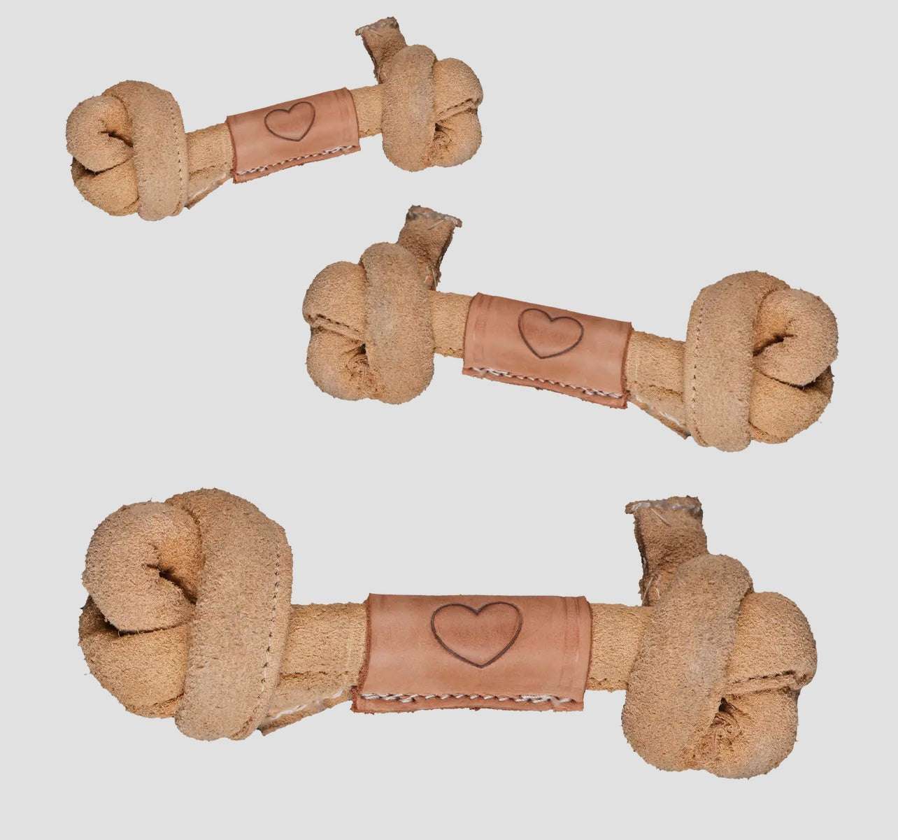 🦴🐾 Huggle-Hide Natural Leather Knotted Toy