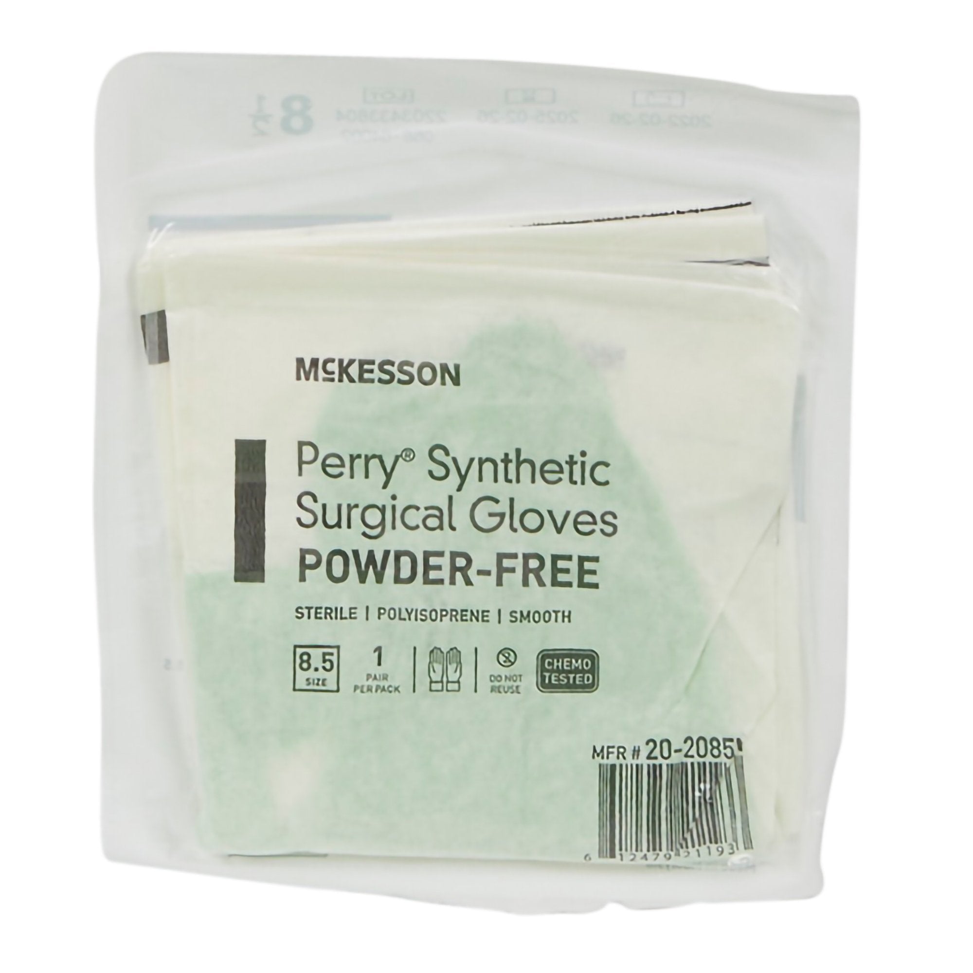 McKesson Perry® Performance Plus Polyisoprene Surgical Glove, Size 8.5, Green 20-2085N