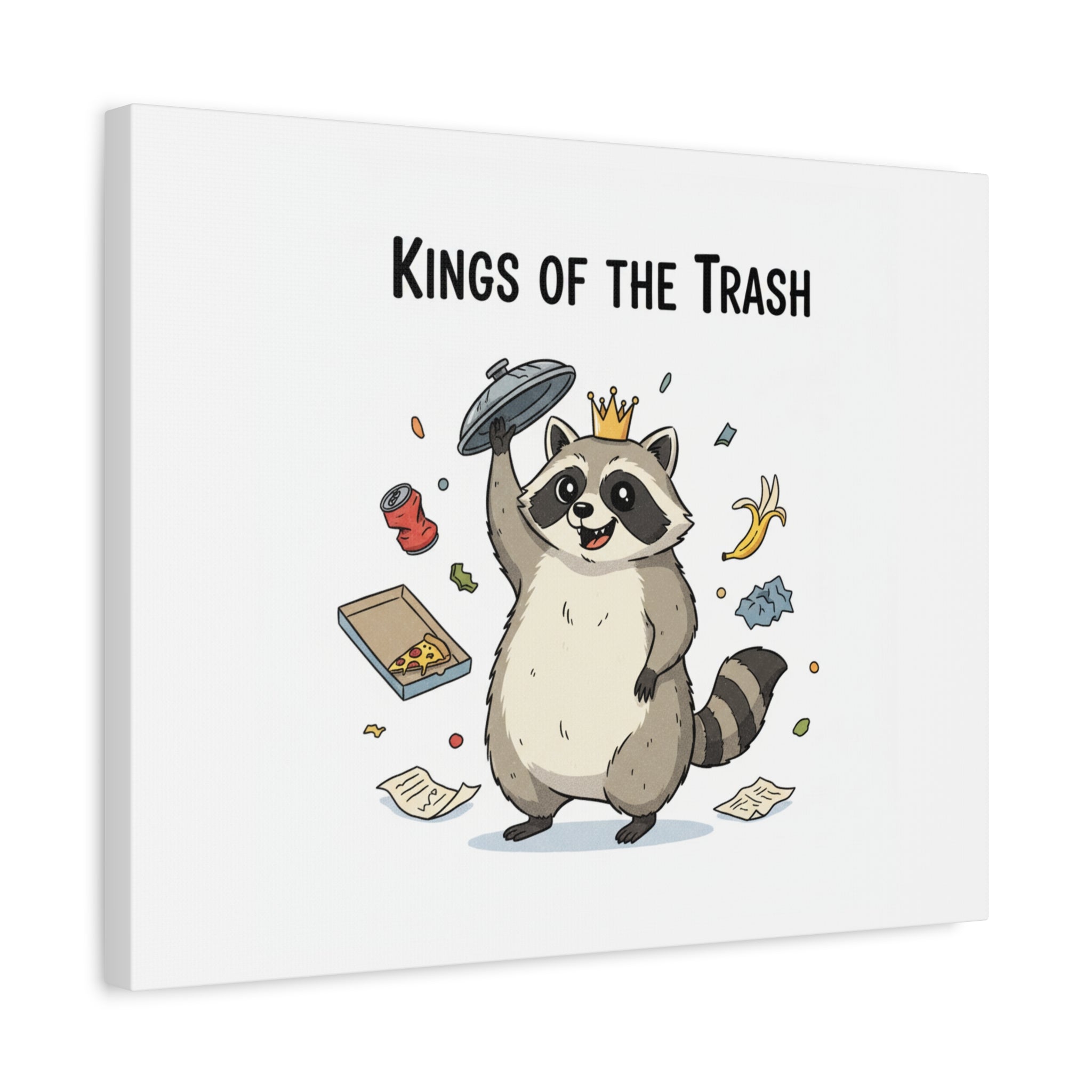 Kings of the Trash Canvas, Raccoon Doodle | Trash Panda, Goofy Critter Art