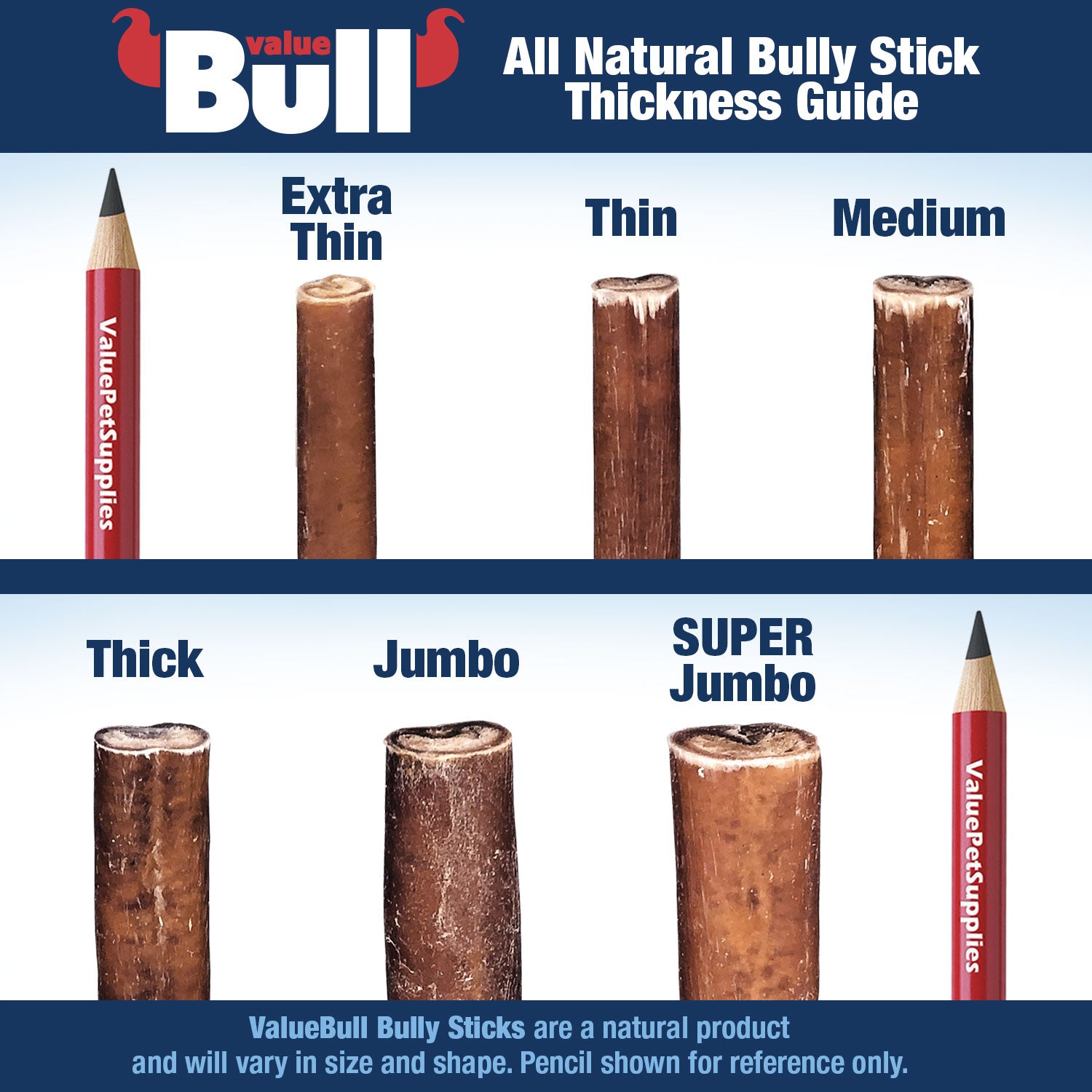 ValueBull USA Bully Sticks for Dogs, Medium 12 Inch, 10 Count