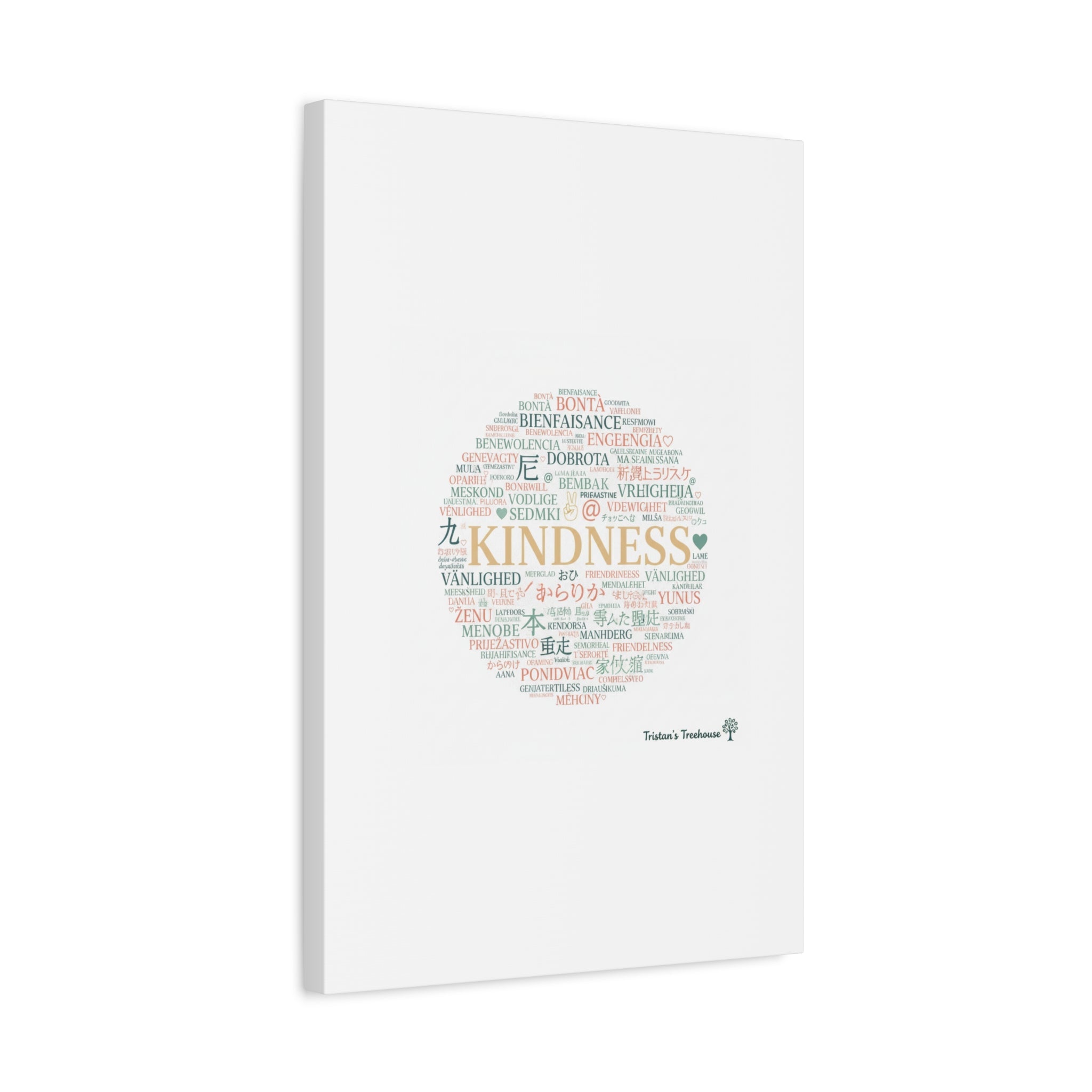 Kindness Word Cloud Canvas | Fresh Start Minimalist Wall Art