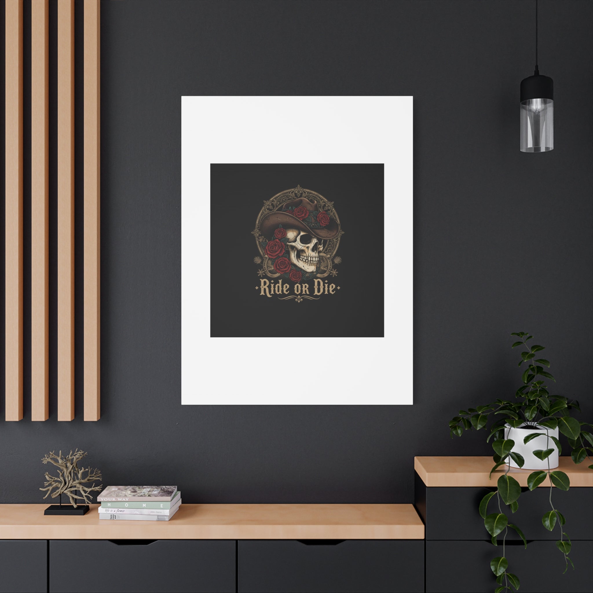 Ride or Die Skull Canvas | Western Skull Art, Gothic Americana