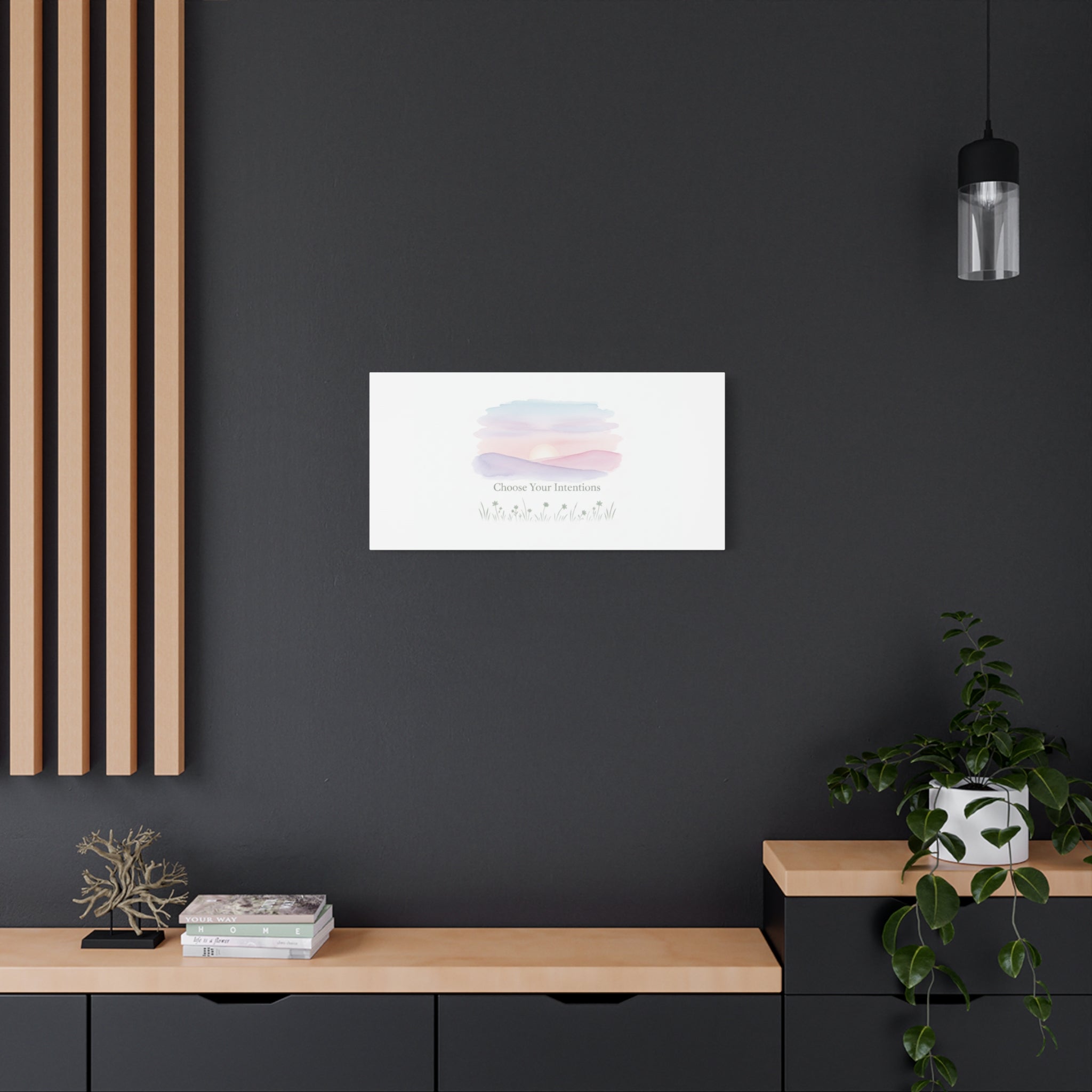 Choose Your Intentions Canvas, soft wellness poster, pastel gradient mindfulness art