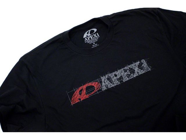APEXi APEX Blueprint Sketch Tee - Black XXL *Discontinued