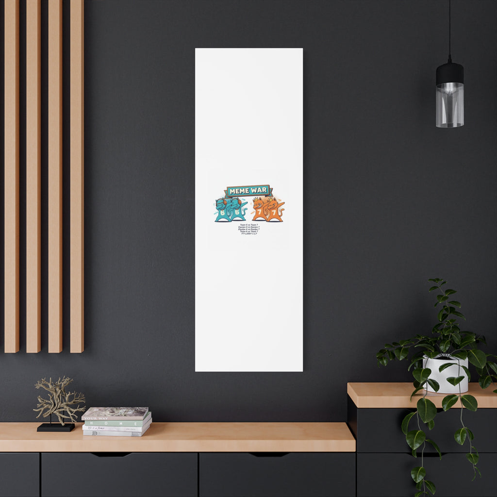 Meme War: Six vs. Seven Canvas Wall Art