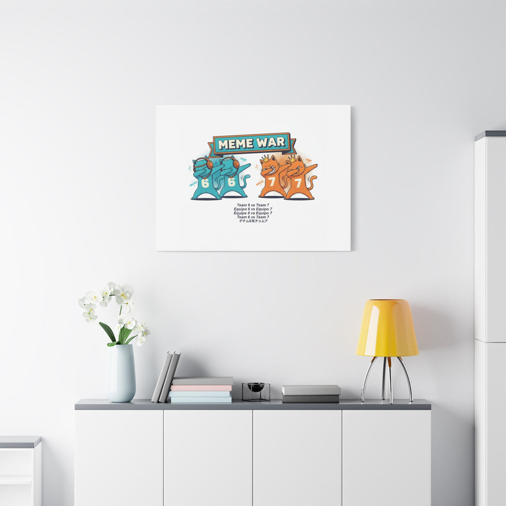 Meme War: Six vs. Seven Canvas Wall Art