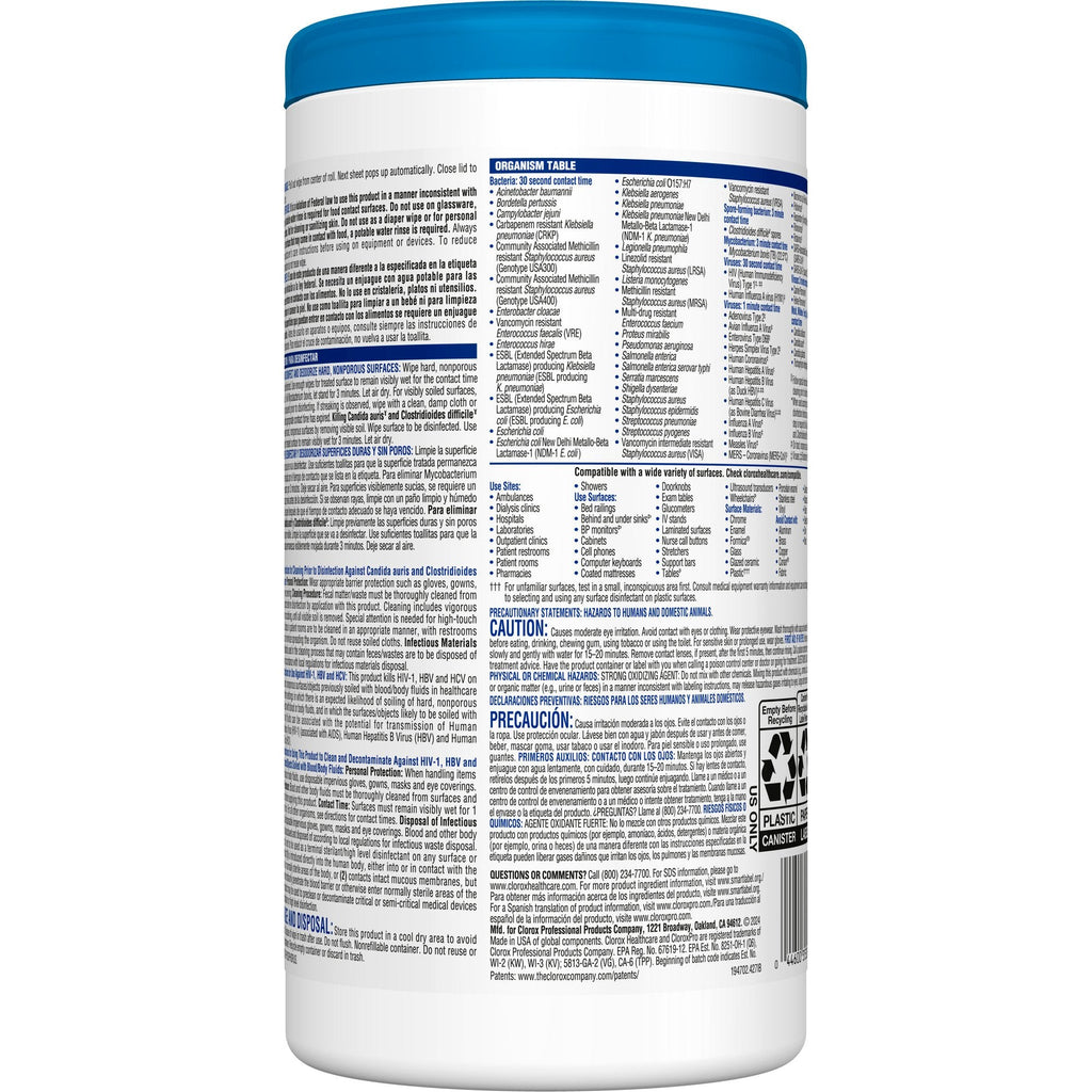 Clorox Healthcare® Bleach Germicidal Wipes, Canister, 70 ct. 35309