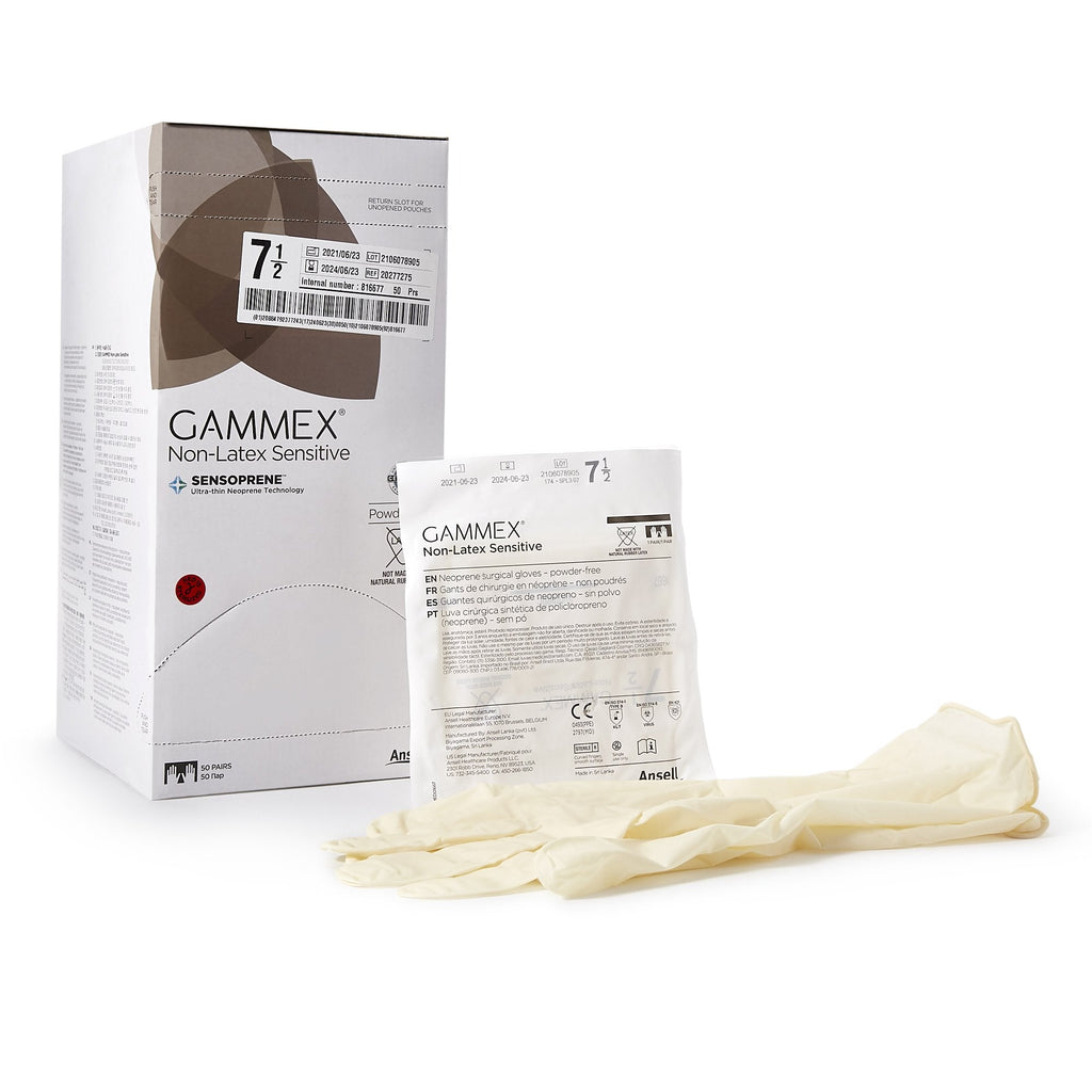 Gammex® Non-Latex Sensitive Polychloroprene Surgical Glove, Size 7-1/2, Cream 20277275