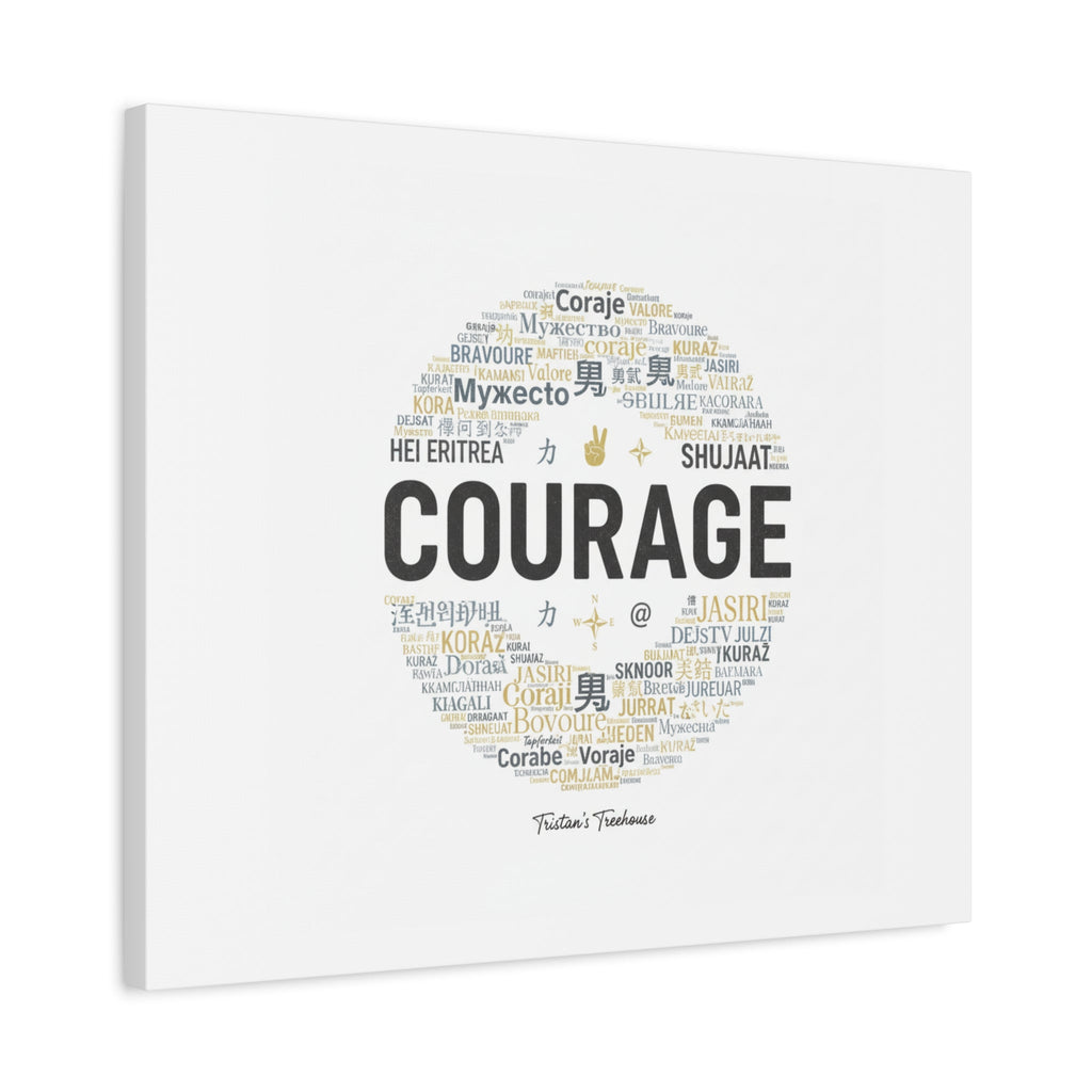 Courage Word Cloud Canvas | Fresh-Start Minimalism art print