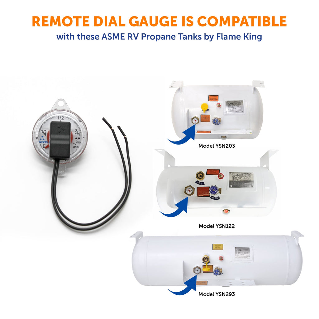 Flame King 0-90 Ohm Twin-Site Remote Dial Gauge for RV ASME Propane Tanks