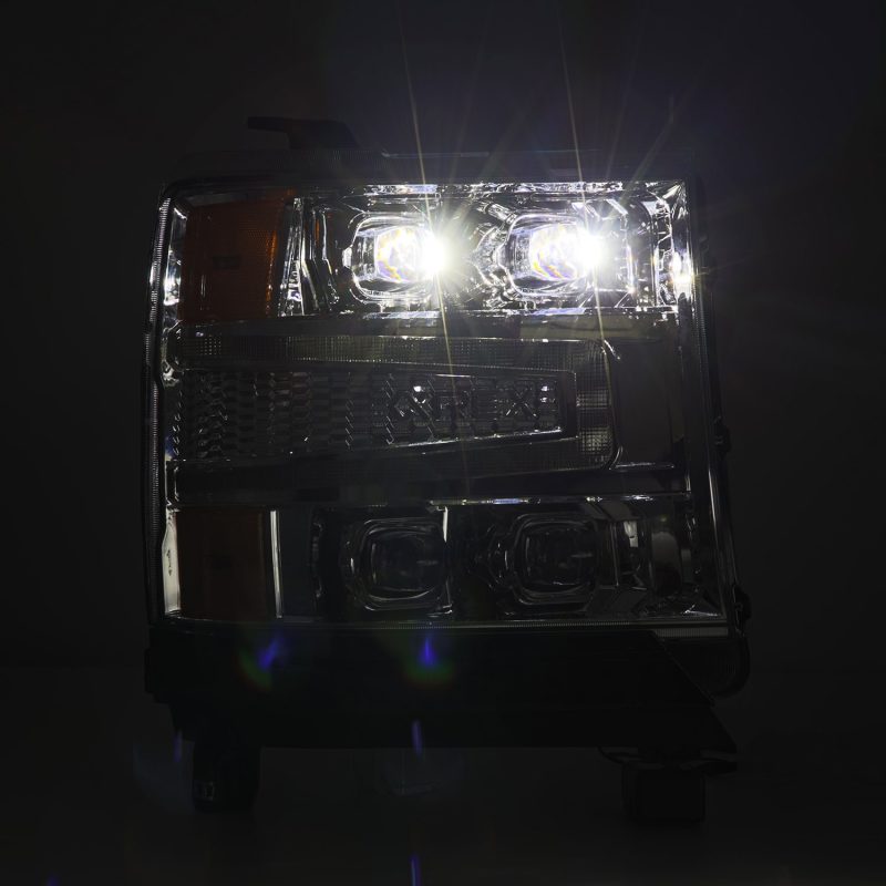 AlphaRex 16-18 Chevy 1500HD NOVA-Series LED Proj Headlights Chrm w/Actv Lgt/SeqSig & DRL(Req 810023) 880238 *Discontinued