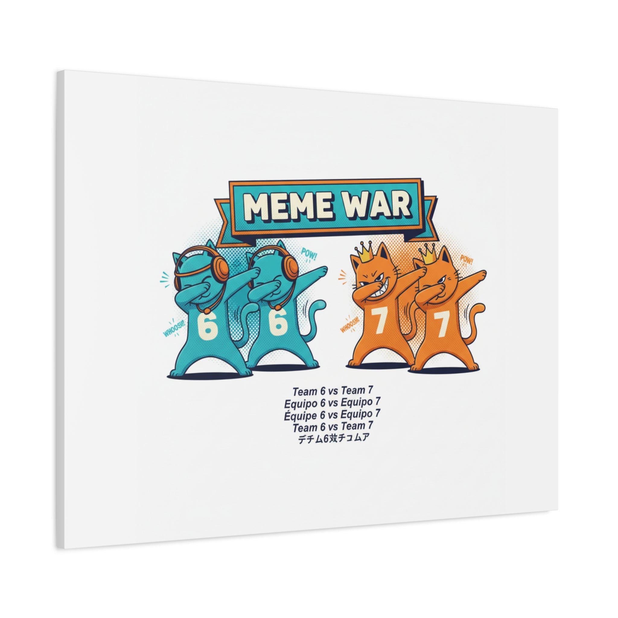 Meme War: Six vs. Seven Canvas Wall Art