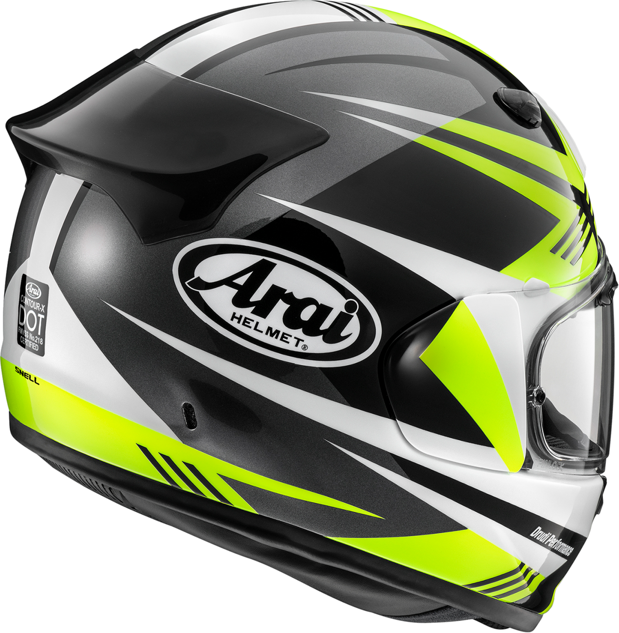ARAI HELMETS, ARAI HELMETS Contour-X Helmet with Integrated Ventilation and Aerodynamic Spoiler - Medium Mark Yellow 0101-18148