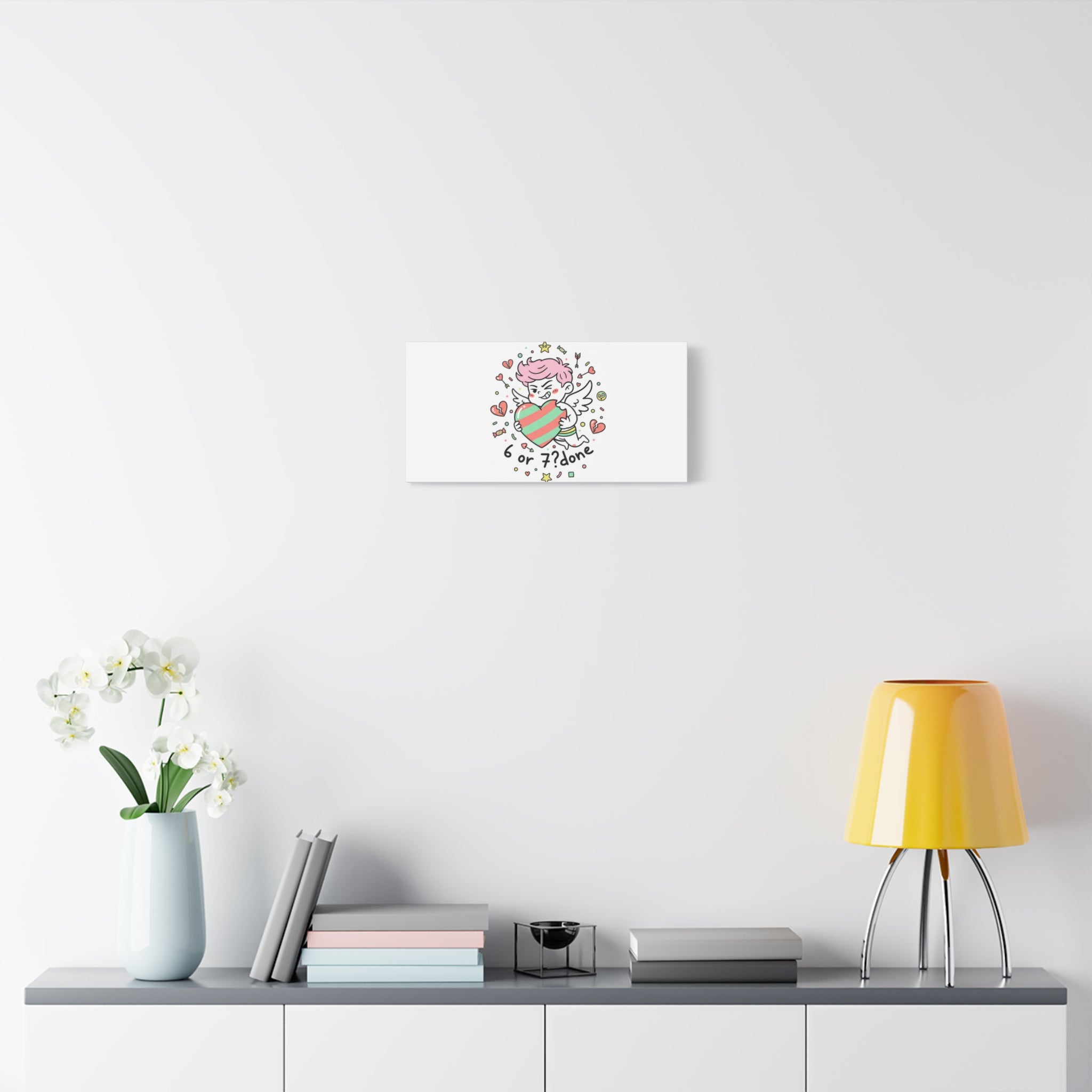 Weird Cupid heart illustration Canvas | Weird Valentine, quirky chaotic love