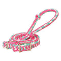 Braided Nylon Barrel Reins, Pink/White/Mint
