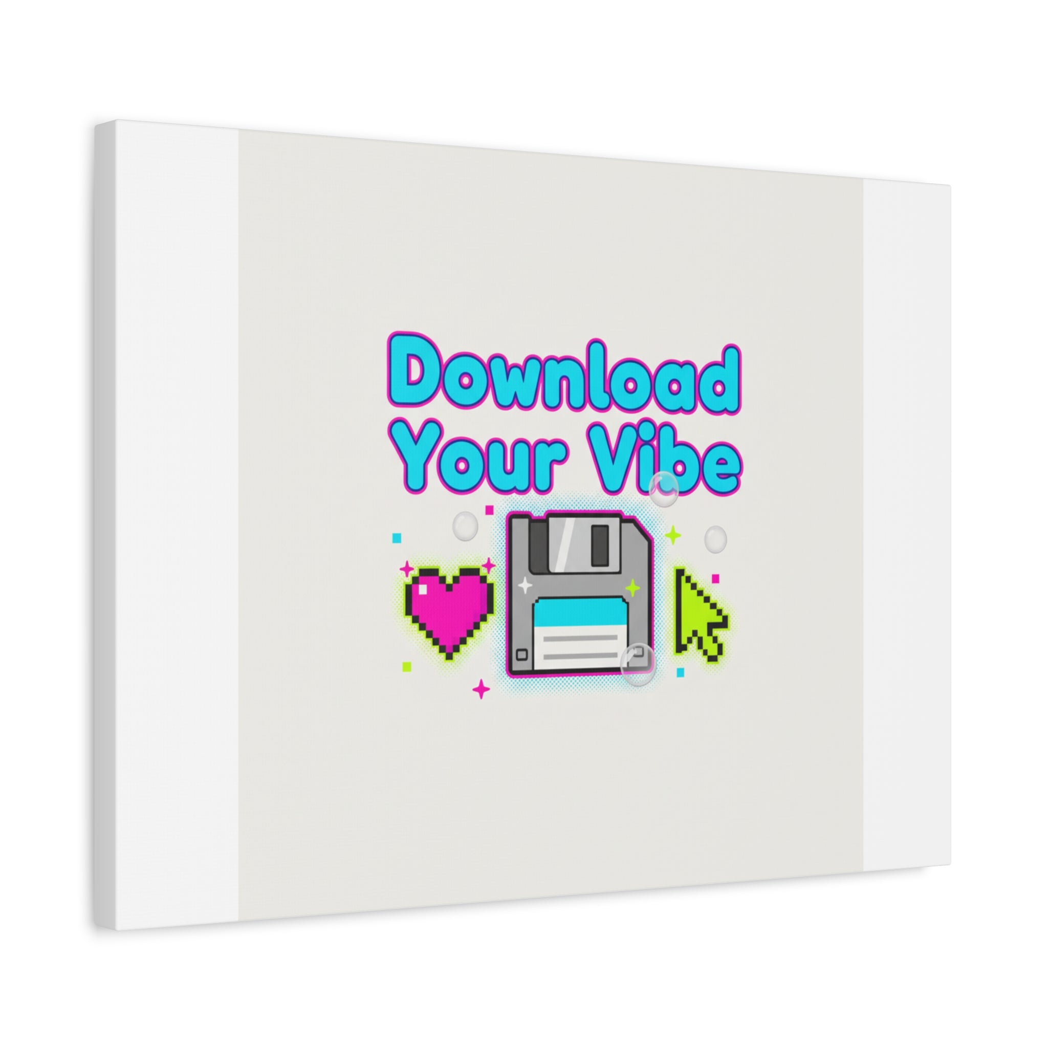 Download Your Vibe Canvas | Y2K Retro Tech, Pixel Floppy Disk Poster