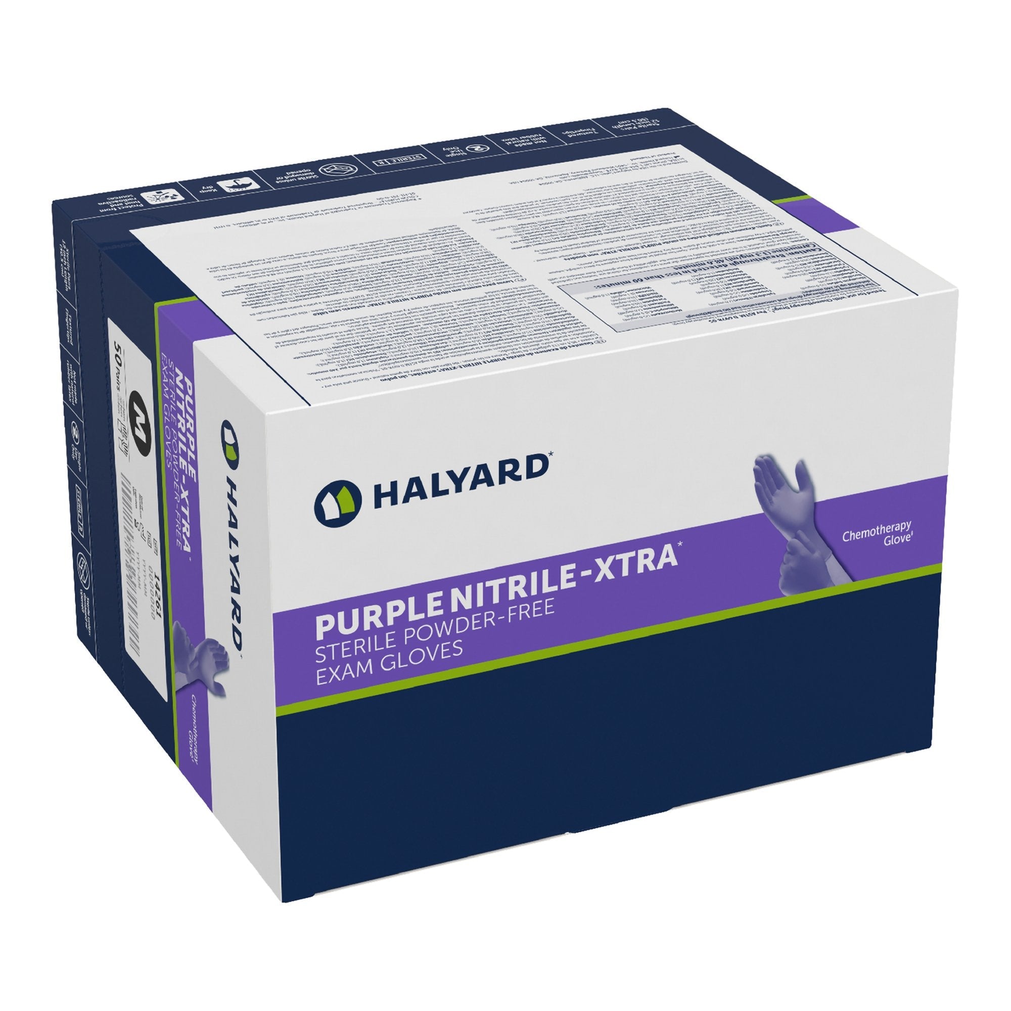 Purple Nitrile-Xtra™ Extended Cuff Length Exam Glove, Medium 14261