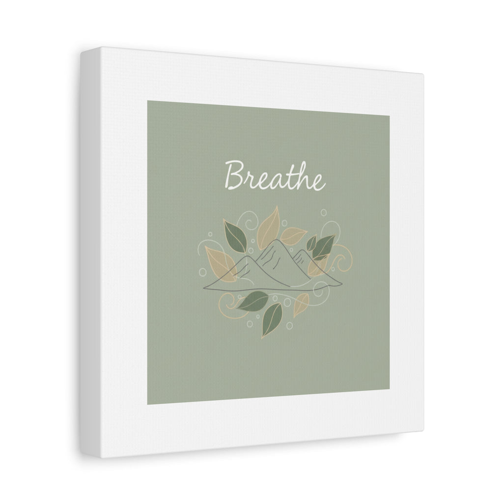 Breathe Mountain Line Canvas | Nature Symbols, Minimal Forest Wall Art