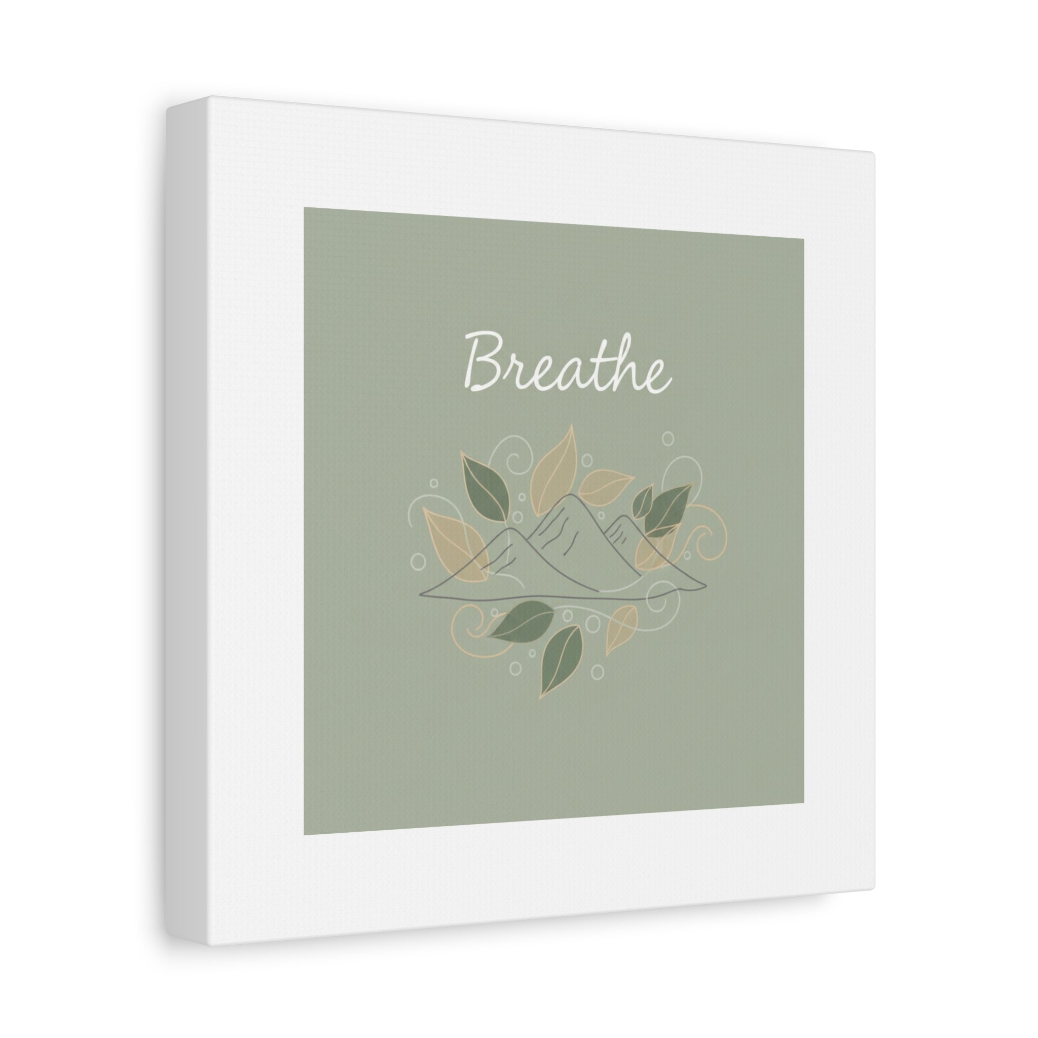 Breathe Mountain Line Canvas | Nature Symbols, Minimal Forest Wall Art