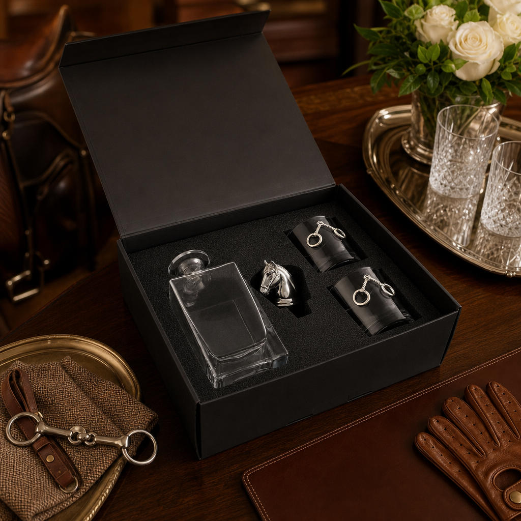 Equestrian Decanter Set with Glasses