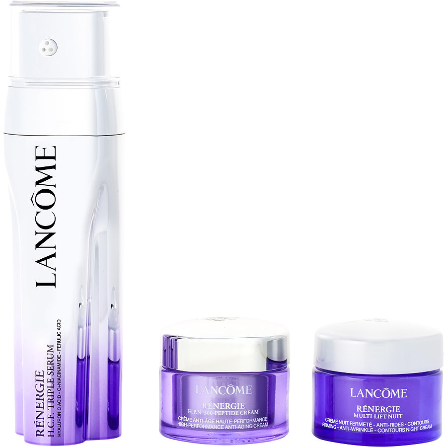 Renergie Triple Serum Gift Set: Renergie H.c.f. Triple Serum 50ml + Renergie H.p.n. 300-peptide Cream 15ml + Renergie Lift Multi-action Night 15ml --3pcs