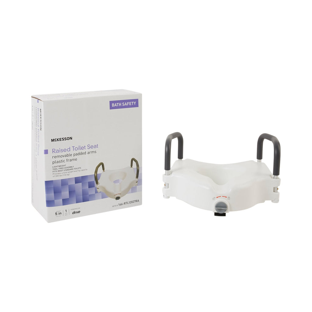 McKesson Raised Toilet Seat, 5-Inch Height, White 146-RTL12027RA