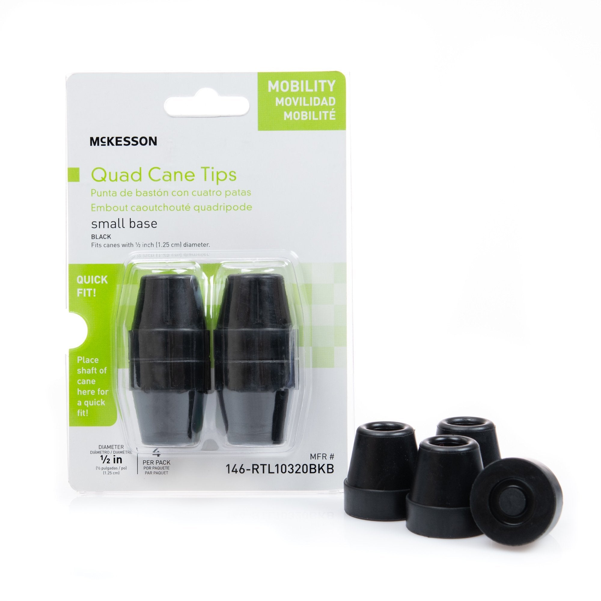 McKesson Quad Cane Tips 146-RTL10320BKB